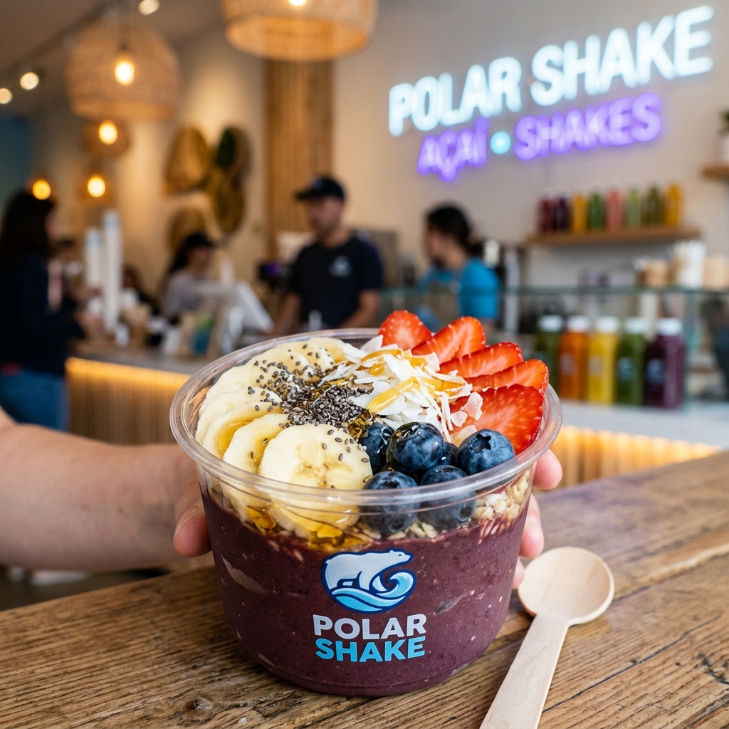 Polar Shake Handcrafted Strawberry Açaí Bowl & Shake